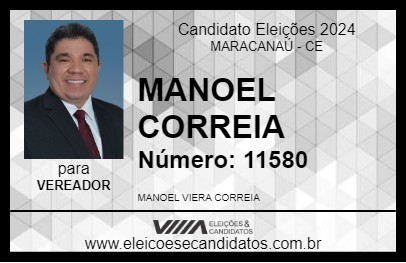 Candidato MANOEL CORREIA 2024 - MARACANAÚ - Eleições