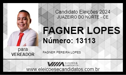 Candidato FAGNER LOPES 2024 - JUAZEIRO DO NORTE - Eleições