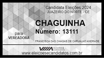 Candidato CHAGUINHA 2024 - JUAZEIRO DO NORTE - Eleições