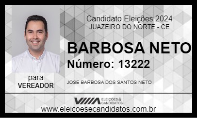 Candidato BARBOSA NETO 2024 - JUAZEIRO DO NORTE - Eleições