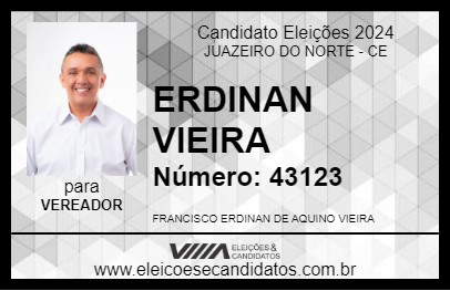 Candidato ERDINAN VIEIRA 2024 - JUAZEIRO DO NORTE - Eleições