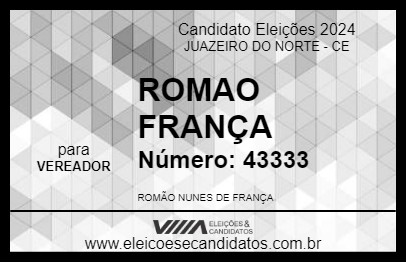 Candidato ROMAO FRANÇA 2024 - JUAZEIRO DO NORTE - Eleições