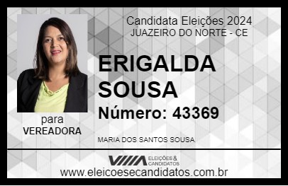 Candidato ERIGALDA SOUSA 2024 - JUAZEIRO DO NORTE - Eleições