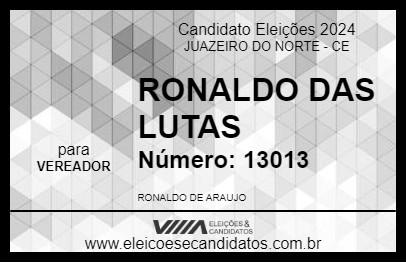 Candidato RONALDO DAS LUTAS 2024 - JUAZEIRO DO NORTE - Eleições