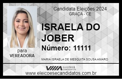 Candidato ISRAELA DO JOBER 2024 - GRAÇA - Eleições