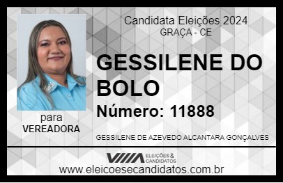 Candidato GESSILENE DO BOLO 2024 - GRAÇA - Eleições