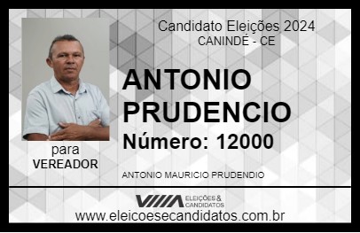 Candidato ANTONIO PRUDENCIO 2024 - CANINDÉ - Eleições