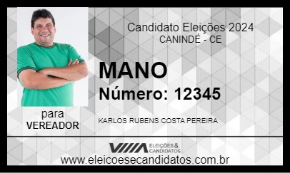 Candidato MANO 2024 - CANINDÉ - Eleições