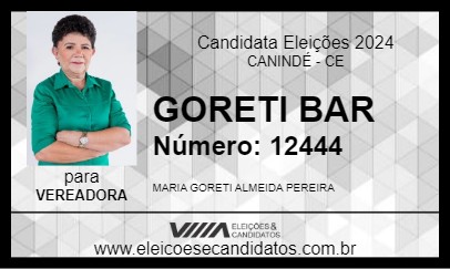 Candidato GORETI BAR 2024 - CANINDÉ - Eleições