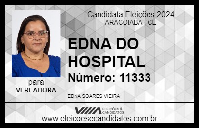 Candidato EDNA SOARES 2024 - ARACOIABA - Eleições