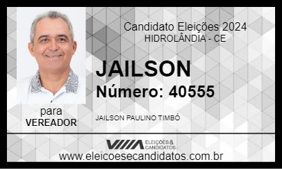 Candidato JAILSON 2024 - HIDROLÂNDIA - Eleições