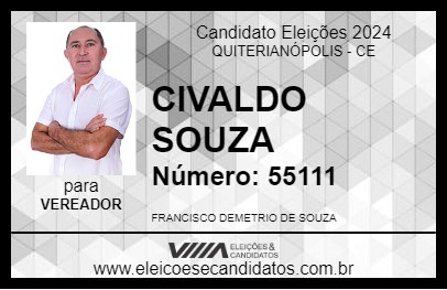 Candidato CIVALDO SOUZA 2024 - QUITERIANÓPOLIS - Eleições