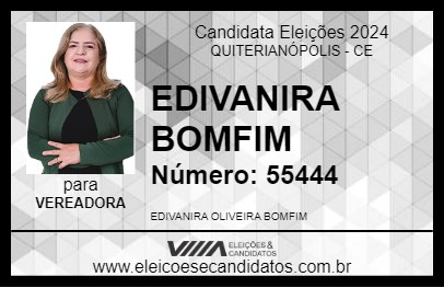 Candidato EDIVANIRA BOMFIM 2024 - QUITERIANÓPOLIS - Eleições