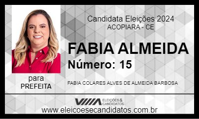 Candidato FABIA ALMEIDA 2024 - ACOPIARA - Eleições