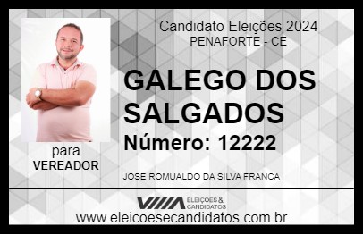 Candidato GALEGO DOS SALGADOS 2024 - PENAFORTE - Eleições