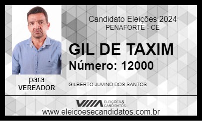 Candidato GIL DE TAXIM 2024 - PENAFORTE - Eleições