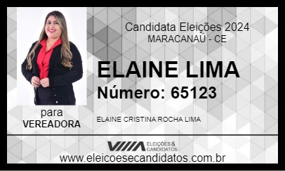 Candidato ELAINE LIMA 2024 - MARACANAÚ - Eleições