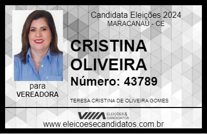 Candidato CRISTINA OLIVEIRA 2024 - MARACANAÚ - Eleições