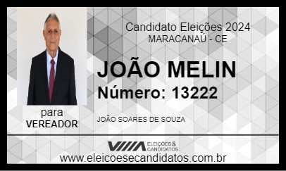 Candidato JOÃO MELIN 2024 - MARACANAÚ - Eleições