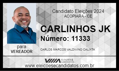 Candidato CARLINHOS JK 2024 - ACOPIARA - Eleições