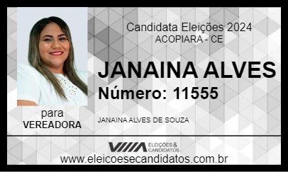 Candidato JANAINA ALVES 2024 - ACOPIARA - Eleições