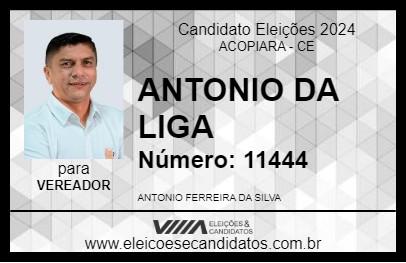 Candidato ANTONIO DA LIGA 2024 - ACOPIARA - Eleições