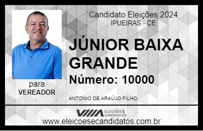 Candidato JÚNIOR BAIXA GRANDE 2024 - IPUEIRAS - Eleições