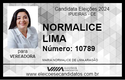 Candidato NORMALICE LIMA 2024 - IPUEIRAS - Eleições