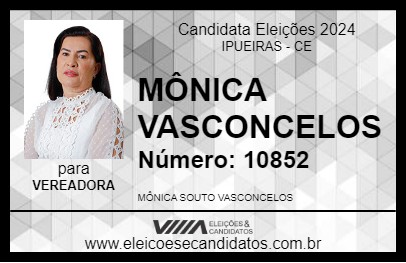 Candidato MÔNICA VASCONCELOS 2024 - IPUEIRAS - Eleições