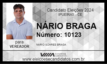 Candidato NÁRIO BRAGA 2024 - IPUEIRAS - Eleições