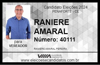 Candidato RANIERE AMARAL 2024 - PENAFORTE - Eleições