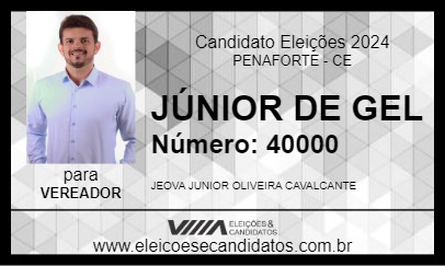 Candidato JÚNIOR DE GEL 2024 - PENAFORTE - Eleições