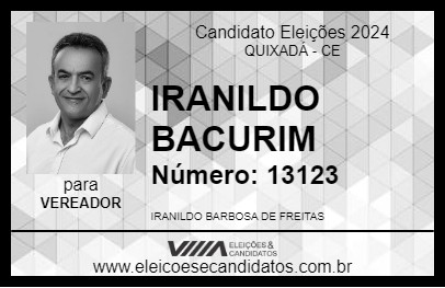 Candidato IRANILDO BACURIM 2024 - QUIXADÁ - Eleições