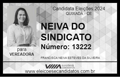 Candidato NEIVA DO SINDICATO 2024 - QUIXADÁ - Eleições