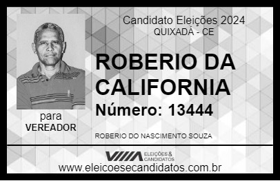 Candidato ROBERIO DA CALIFORNIA 2024 - QUIXADÁ - Eleições