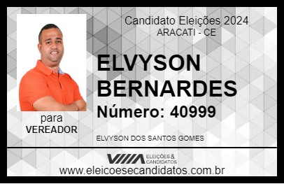 Candidato ELVYSON BERNARDES 2024 - ARACATI - Eleições