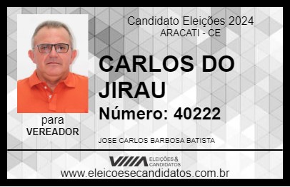 Candidato CARLOS DO JIRAU 2024 - ARACATI - Eleições