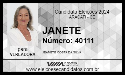 Candidato JANETE 2024 - ARACATI - Eleições