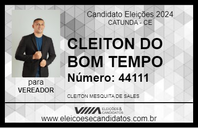 Candidato CLEITON DO BOM TEMPO 2024 - CATUNDA - Eleições