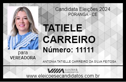 Candidato TATIELLE CARREIRO 2024 - PORANGA - Eleições