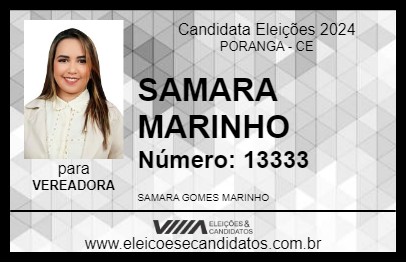 Candidato SAMARA MARINHO 2024 - PORANGA - Eleições