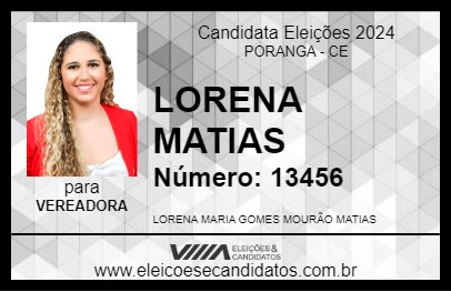 Candidato LORENA MATIAS 2024 - PORANGA - Eleições