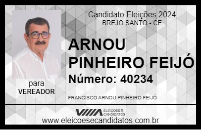 Candidato ARNOU PINHEIRO FEIJÓ 2024 - BREJO SANTO - Eleições