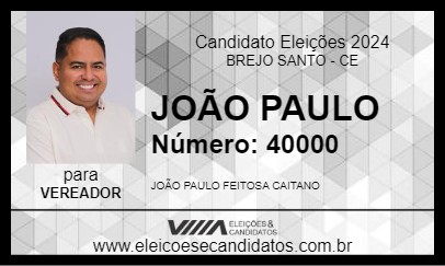 Candidato JOÃO PAULO 2024 - BREJO SANTO - Eleições