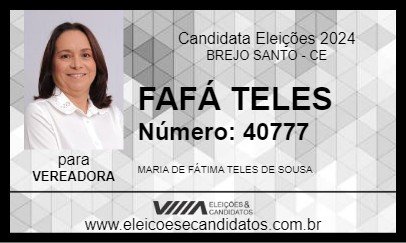 Candidato FAFÁ TELES 2024 - BREJO SANTO - Eleições