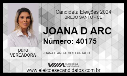 Candidato JOANA D ARC 2024 - BREJO SANTO - Eleições