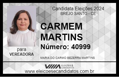 Candidato CARMEM MARTINS 2024 - BREJO SANTO - Eleições