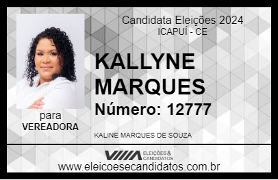 Candidato KALLYNE MARQUES 2024 - ICAPUÍ - Eleições