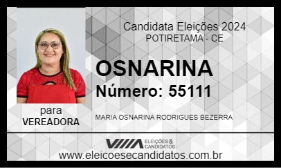 Candidato OSNARINA 2024 - POTIRETAMA - Eleições