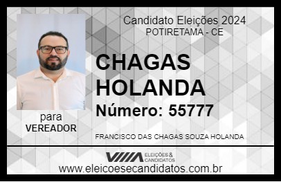 Candidato CHAGAS HOLANDA 2024 - POTIRETAMA - Eleições